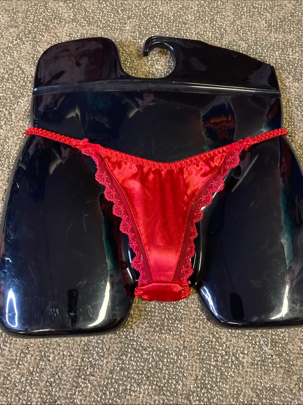 Classified Vtg String liquid satin bikini panties shiny mirror smooth s/m/l - Picture 2 of 9